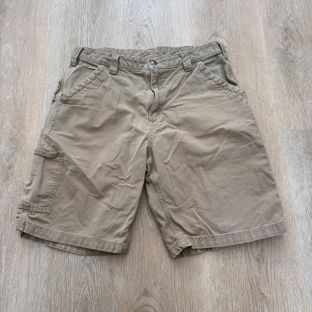 Carhartt B147 DKH Carpenter Shorts Mens 36 Tan Canvas Original Fit Utility